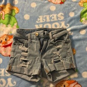 Aeropostale Blue Distressed Jean Shorts